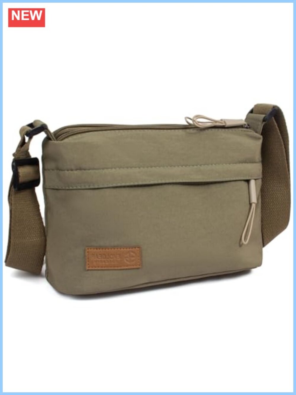 Canvas Crossbody Sling Bag Small Shoulder Handbag 5 Pocket Travel Messenger